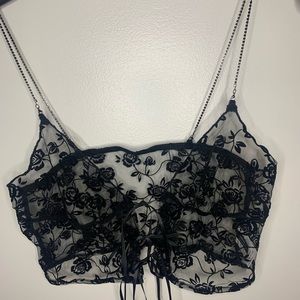Lace Top With Jewel Straps